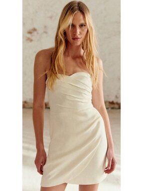 Sezane Hortense Strapless Ivory Dress-sz 36 (US Medium)